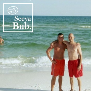 Dad and Me at Beach with SB Logo