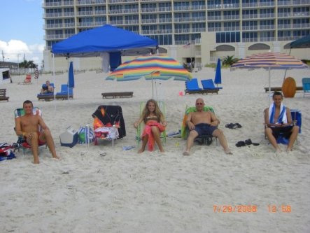 Megan Jake Ty and Dad at Beach