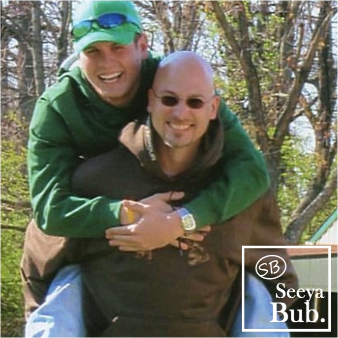 Dad and Me Stump Picture with SB Logo