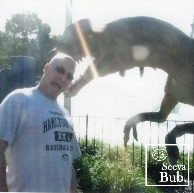 Dad with Dinosaur and SB Logo