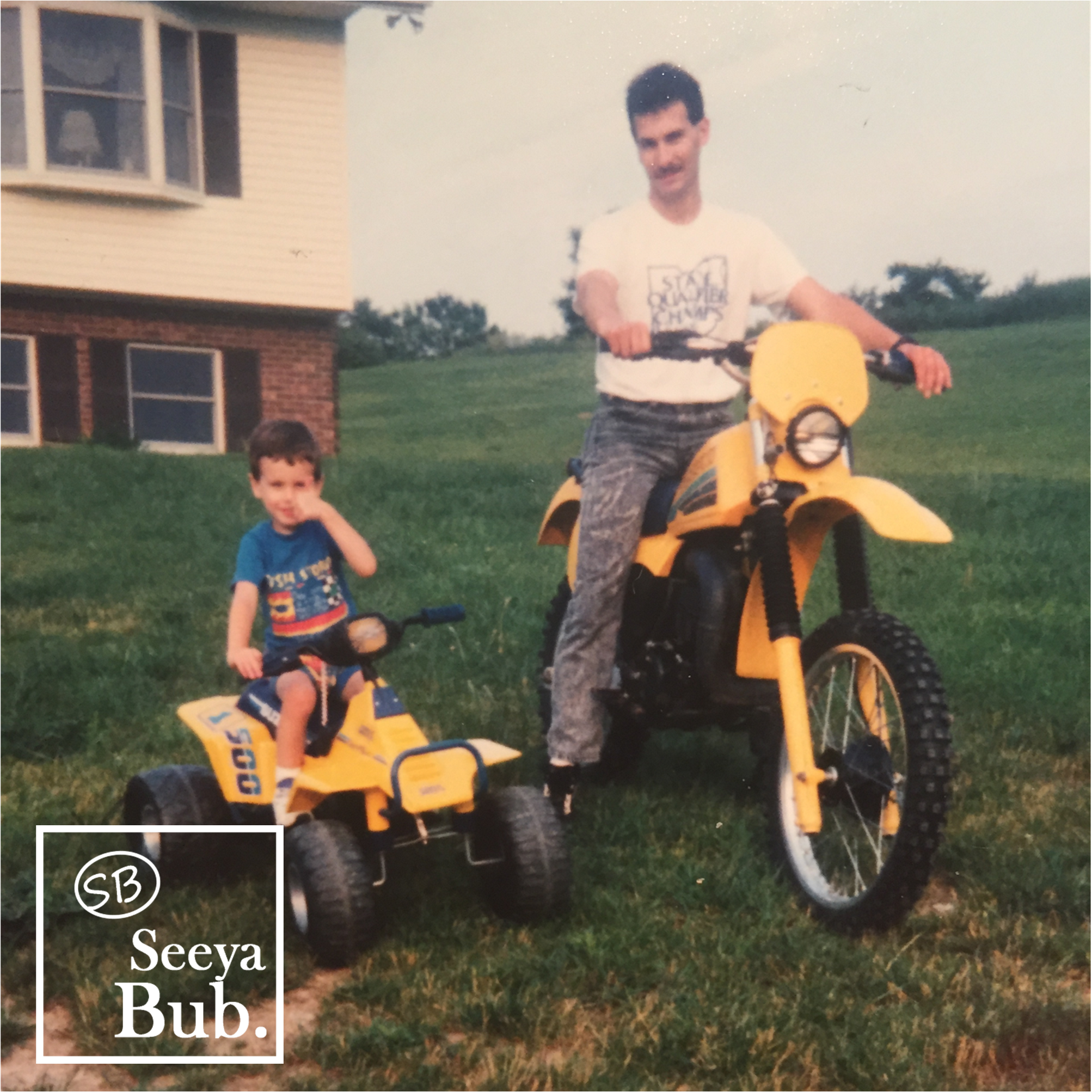 Dad and I on Dirtbike with SB Logo