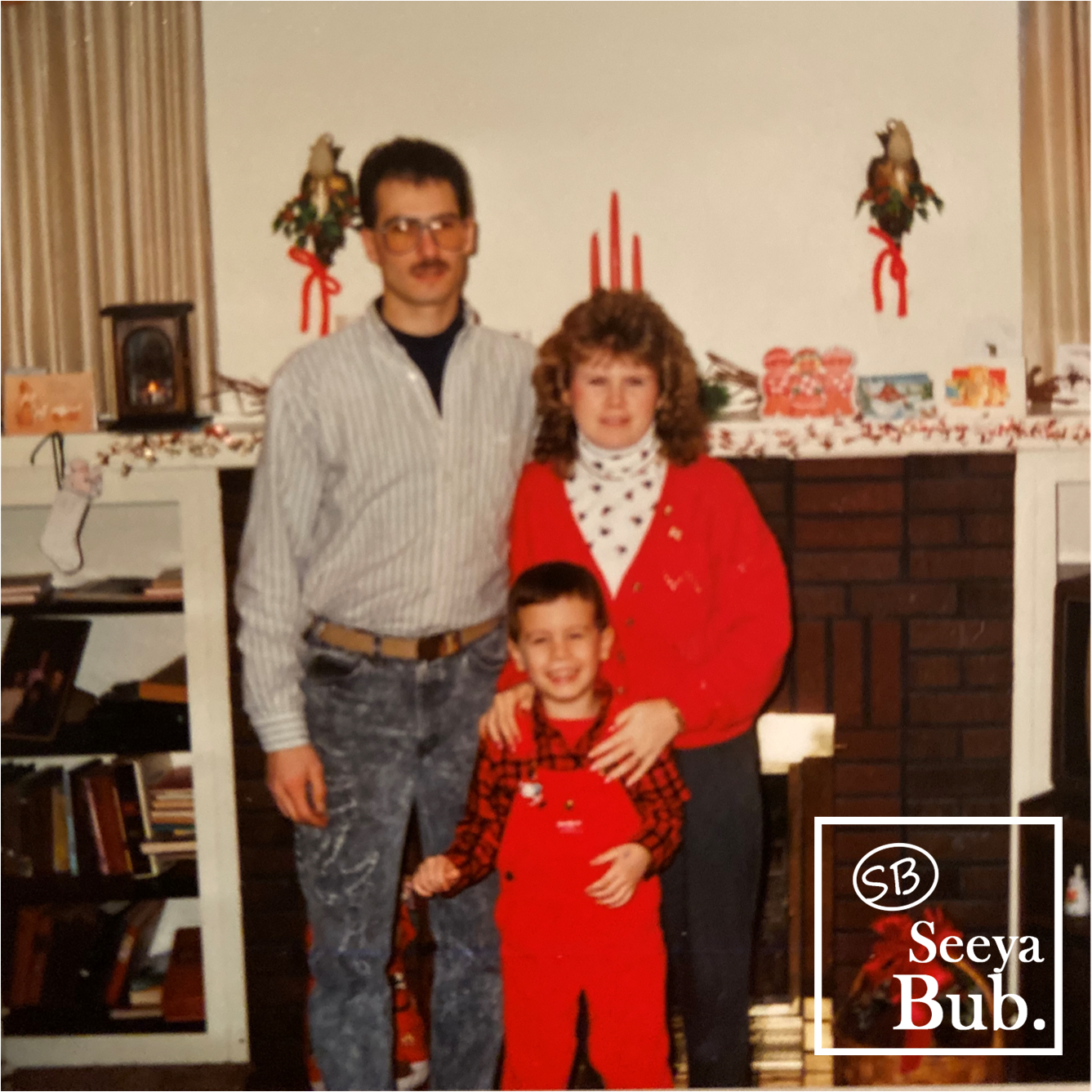 Family at Christmas with SB Logo